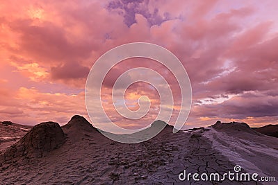 Mud Volcanoes in Buzau, Romania Stock Photo