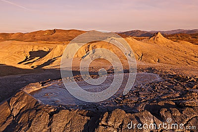 Mud Volcanoes in Buzau, Romania Stock Photo