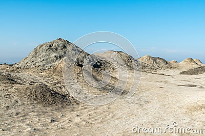 Mud volcanoes in Gobustan, Azerbaijan Stock Photo