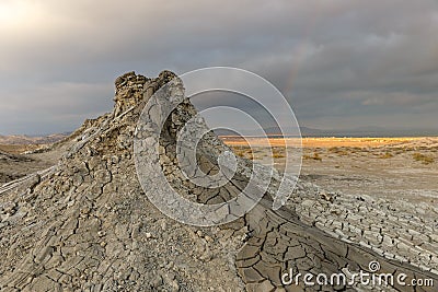 Mud volcanoes of Gobustan near Baku, Azerbaijan Stock Photo