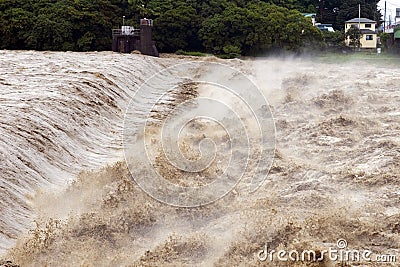 Muddy Floodwaters Stock Photo