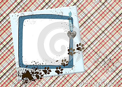 Muddy paw prints on frame Stock Photo