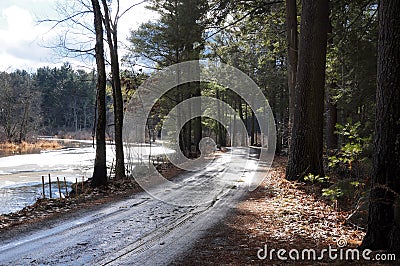 Muddy Road Stock Photo