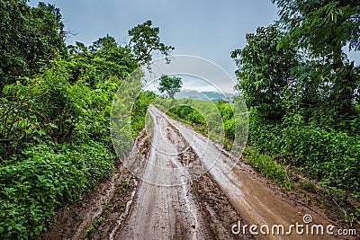 Muddy road Stock Photo