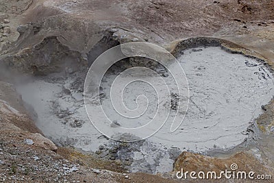 Muddy Thermal Pool at Yellowstone National Park Stock Photo