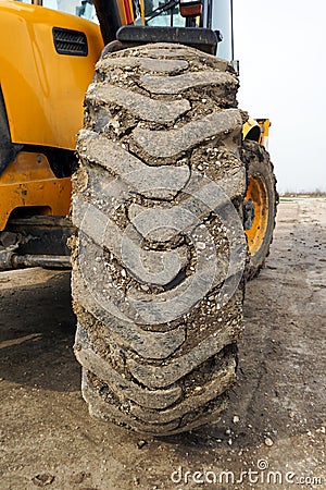 A muddy tire Stock Photo