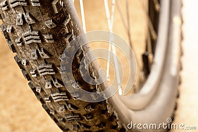 Muddy tire Stock Photo