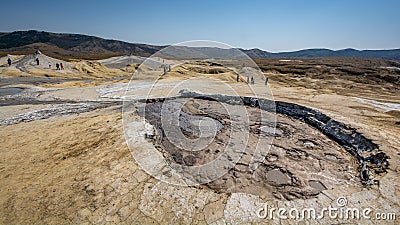 The muddy volcano in Buzau county Romania - Paclele mici Stock Photo