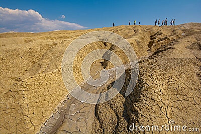 The muddy volcano in Buzau county Romania - Paclele mici Stock Photo