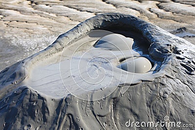 Muddy Volcanos close-up, Romania Buzau Stock Photo