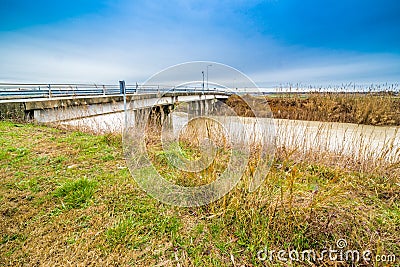 Muddy waters of a swollen river Stock Photo