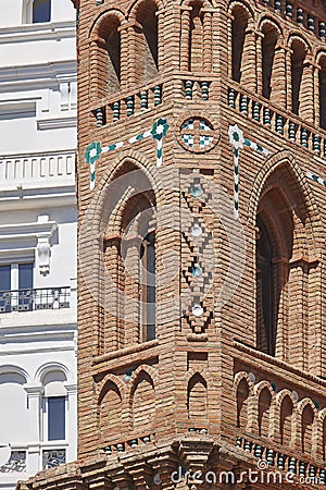 Mudejar art. Spanish architecture landmark heritage. Tower. Teruel Stock Photo