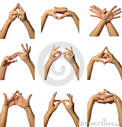 Mudra hands poses Stock Photo