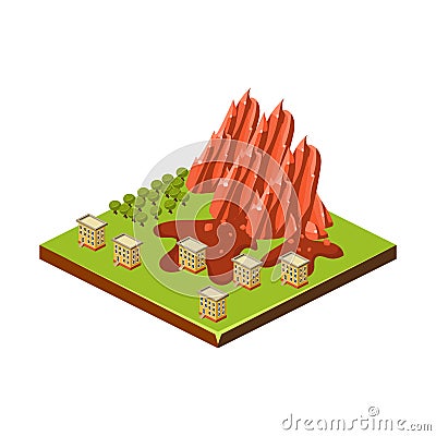 Mudslide. Natural Disaster Icon. Vector Illustration Vector Illustration