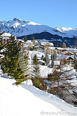 Muerren, Swiss skiing resort Stock Photo