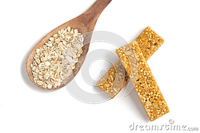 Muesli Cereal Bars. Nutri, Oat, Protein Bars. Stock Photo