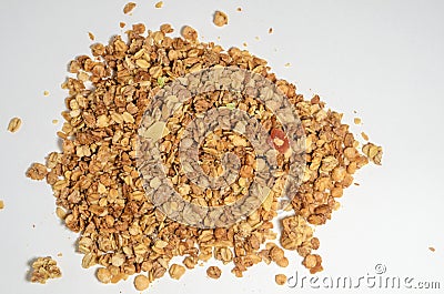 Muesli. Flakes of various cereals with chopped dried fruits Stock Photo