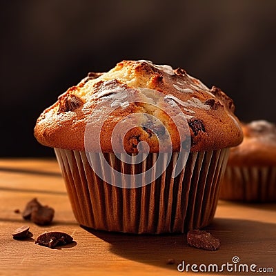 Muffin chocolate cream snack teatime Stock Photo