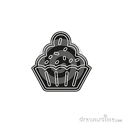 Muffin - cupcake illustration, vector dessert - delicious sweet, bakery symbol Vector Illustration