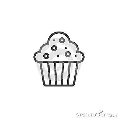 Muffin cupcake line icon Vector Illustration