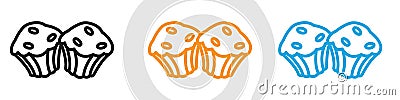 Muffin Icon vector logo set collection for web app ui Vector Illustration