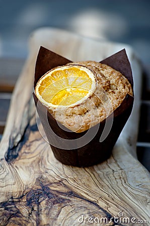 Muffin with orange Stock Photo