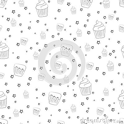 Muffin pattern Vector Illustration