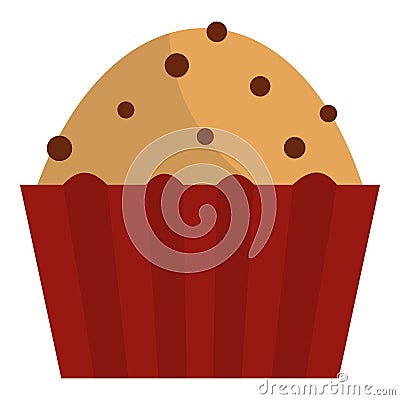 Muffin with raisins icon isolated Vector Illustration