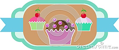 Muffins cakes sweets confectionary Vector Illustration