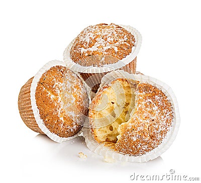 Muffins cheese isolated on white Stock Photo