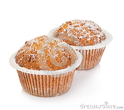 Muffins cheese isolated on white Stock Photo