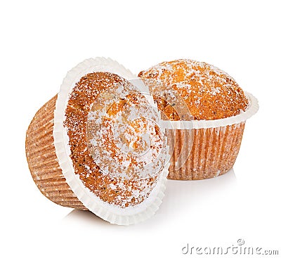 Muffins cheese isolated on white Stock Photo