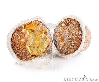 Muffins cheese isolated on white Stock Photo