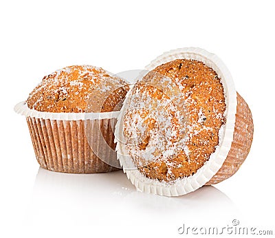 Muffins cheese isolated on white Stock Photo