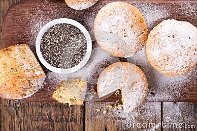 Muffins with chia seeds Stock Photo