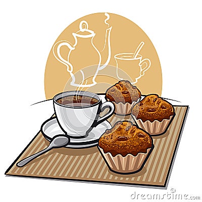 Muffins and coffee Stock Photo