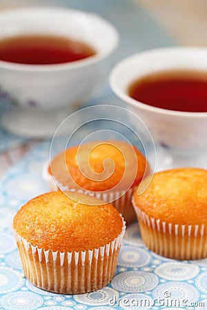 Muffins and tea Stock Photo