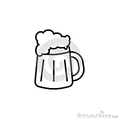 Mug of beer with foam Vector Illustration