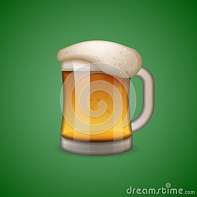 Mug of beer icon, emoticon, emoji Vector Illustration