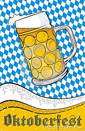 Mug of beer - oktoberfest Vector Illustration