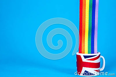 British Mug Rainbow Stock Photo