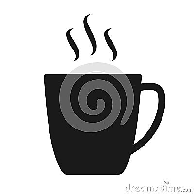 Mug of coffee or tea line art icon Vector Illustration