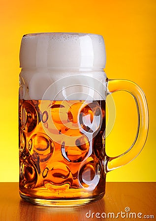 Mug of cold beer Stock Photo