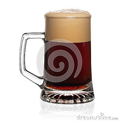 Mug of a dark porter beer isolated on white Stock Photo