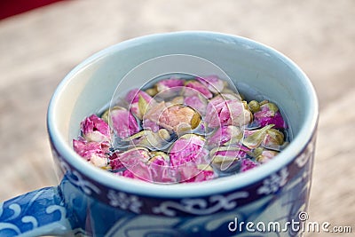 Mug of herbal tea Stock Photo