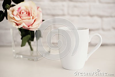 Mug Mockup. Coffee Cup Template. Coffee Mug Printing Design Template. White Mug Mockup. Blank Mug. Mockup Styled Stock Stock Photo