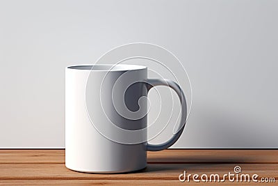 Mug mockup White enamel mug showcased in a clean rendering Stock Photo