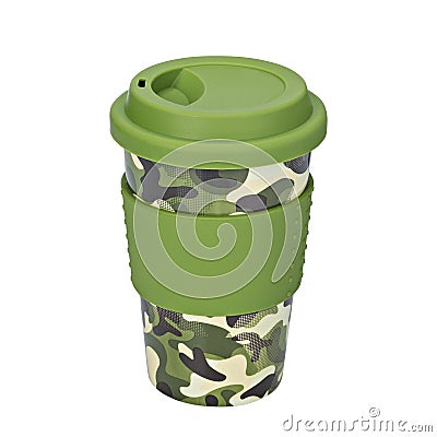 Mug of thermos, Camouflage mug Stock Photo