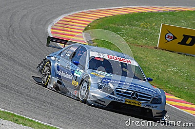 Mugello Circuit, Italy 2 May 2008: Bruno Spengler in action with AMG Mercedes C-Klasse 2008 of Team HWA Editorial Stock Photo