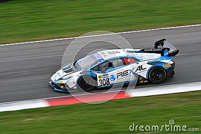 Mugello Circuit, Italy - October 21, 2022: Lamborghini Huracan ST Evo 2 driven by Privitelio of Team Rexal FFF Racing in action Editorial Stock Photo